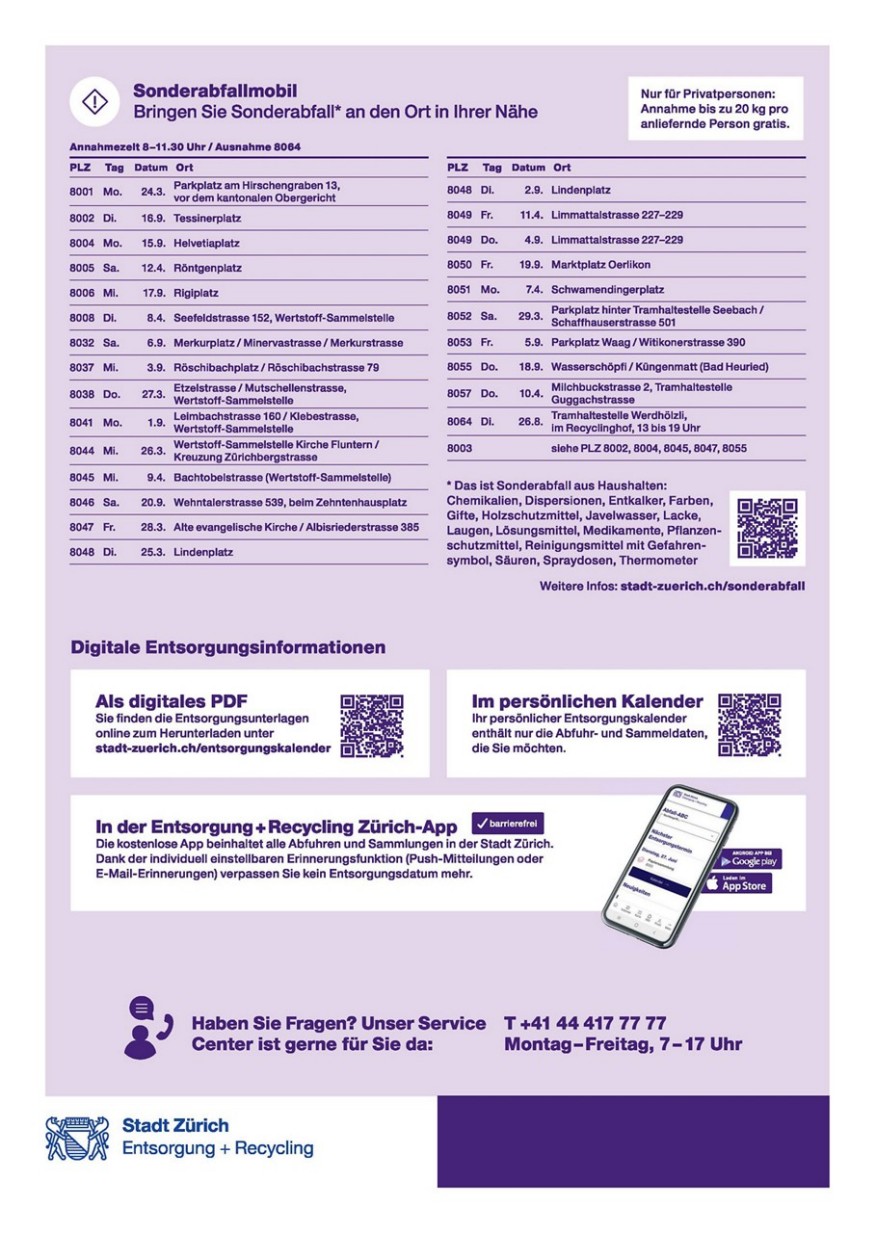 Termine Sonderabfallmobil