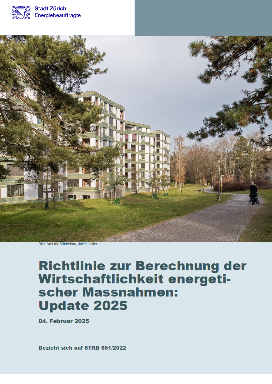 Richtlinien zur Berechnung der Wirtschaftlichkeit energetischer Massnahmen im Gebäudebereich: Update 2025 Titelblatt des Berichts