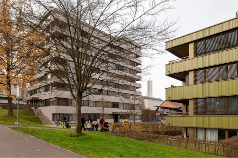 Bild einer Wohnsiedlung in Schwamendingen im Herbst