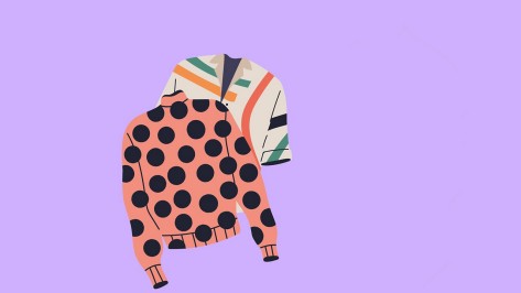 Illustration eines Pullovers und einer Jacke