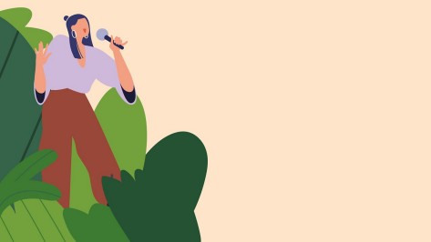 Illustration einer singenden Frau