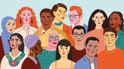 Illustration einer Quartierbevölkerung