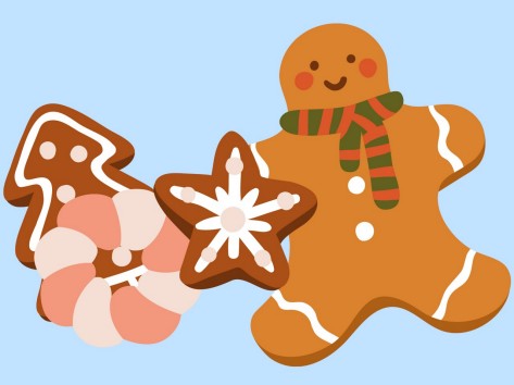 Illustration von Keksen und einem Grittibänz