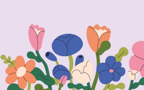Illustration mit Blumen