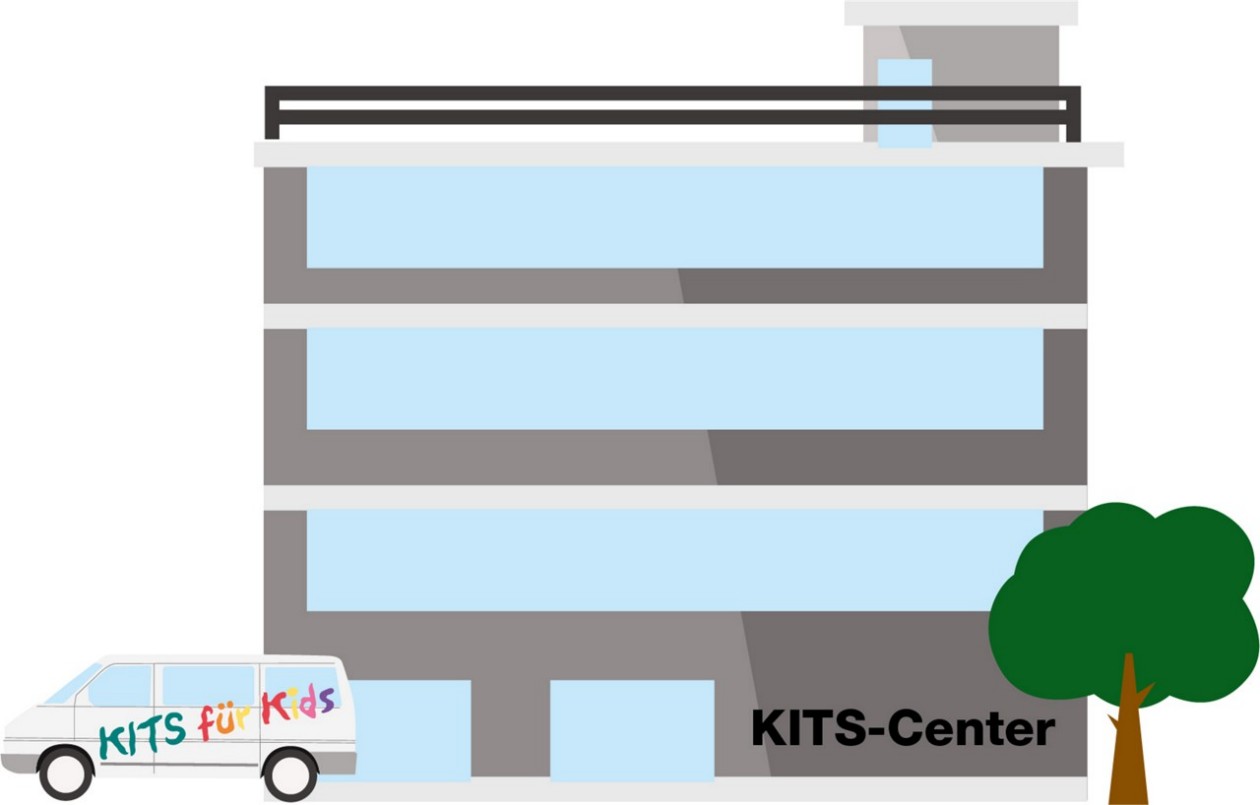 Illustration eines Infrastrukturgebäudes (KITS-Center)