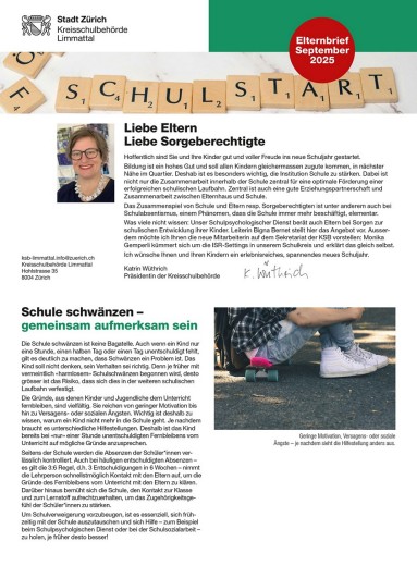 Titelblatt Elternbrief September 2025