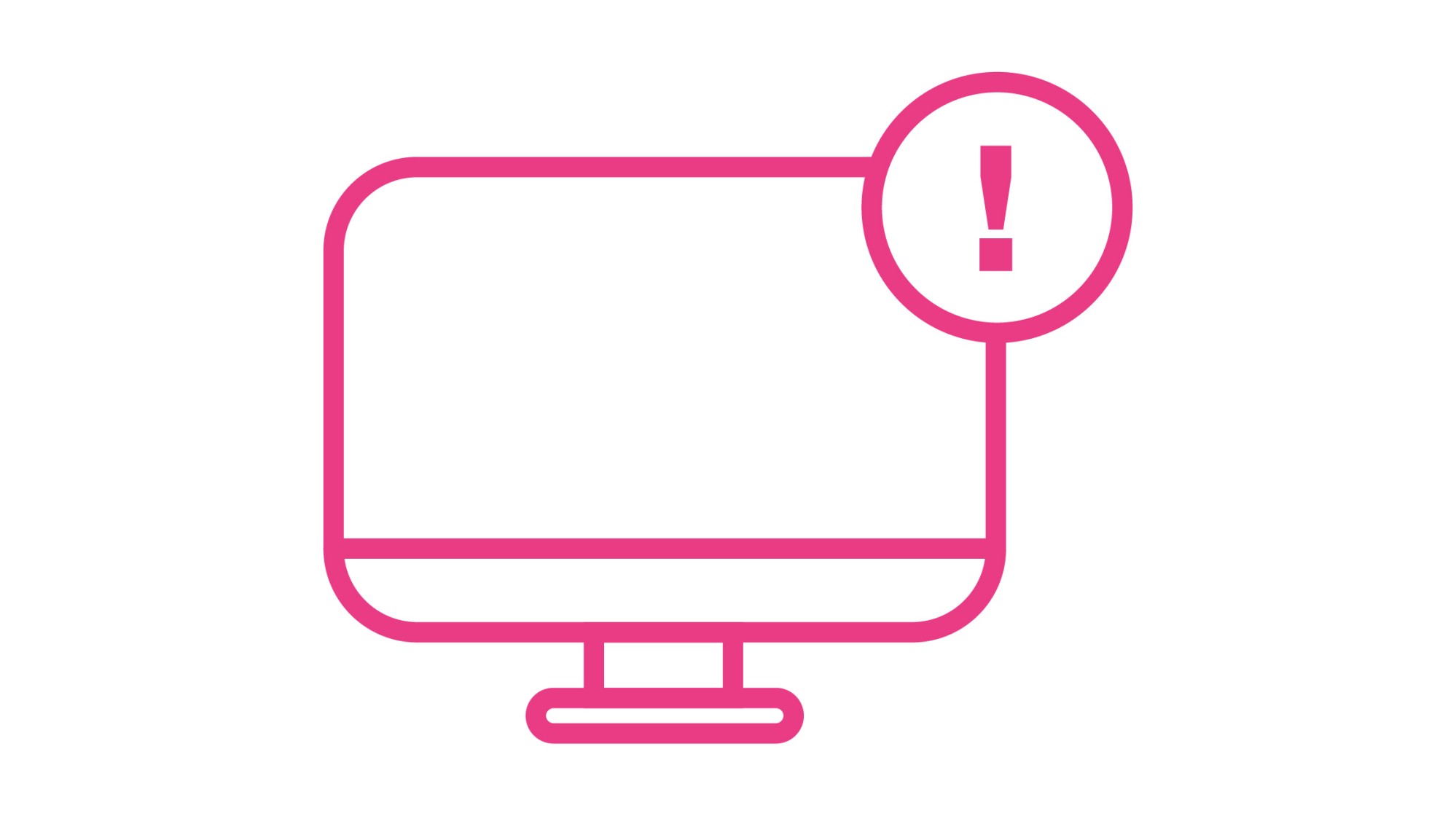 Illustration eines Computerbildschirm mit einem Ausrufezeichen