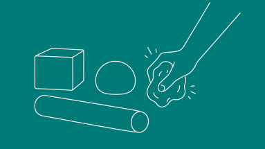 Illustration Salzteig in verschiedenen Formen mit Hand für Spielidee Salzteig