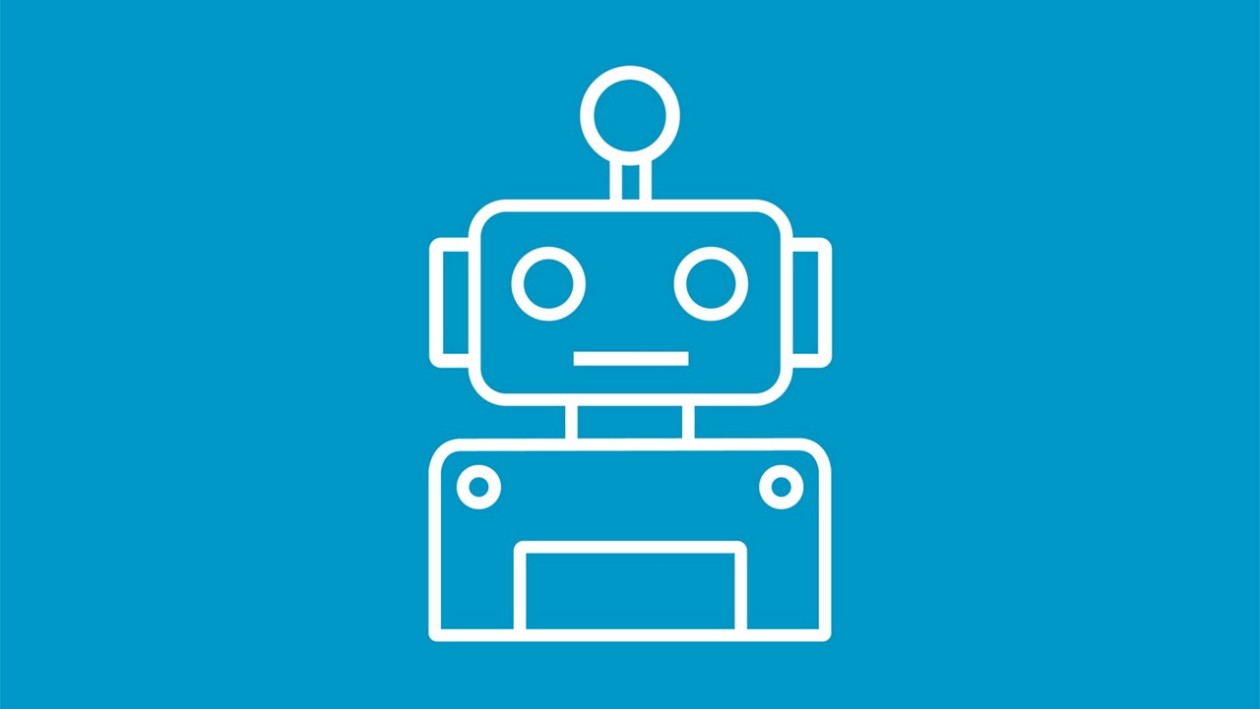Blaue Illustration mit Roboter