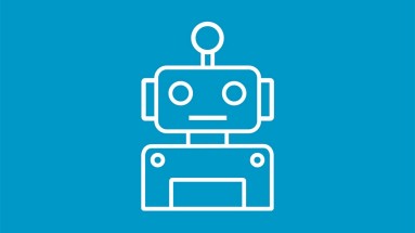 Spielidee Roboterspiel Blaue Illustration mit Roboter