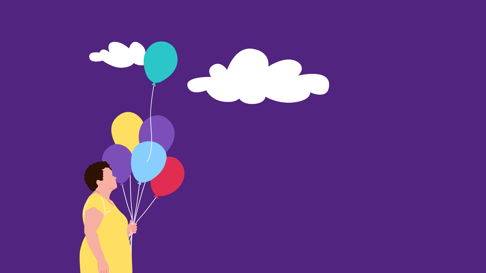 Frau mit Ballonen