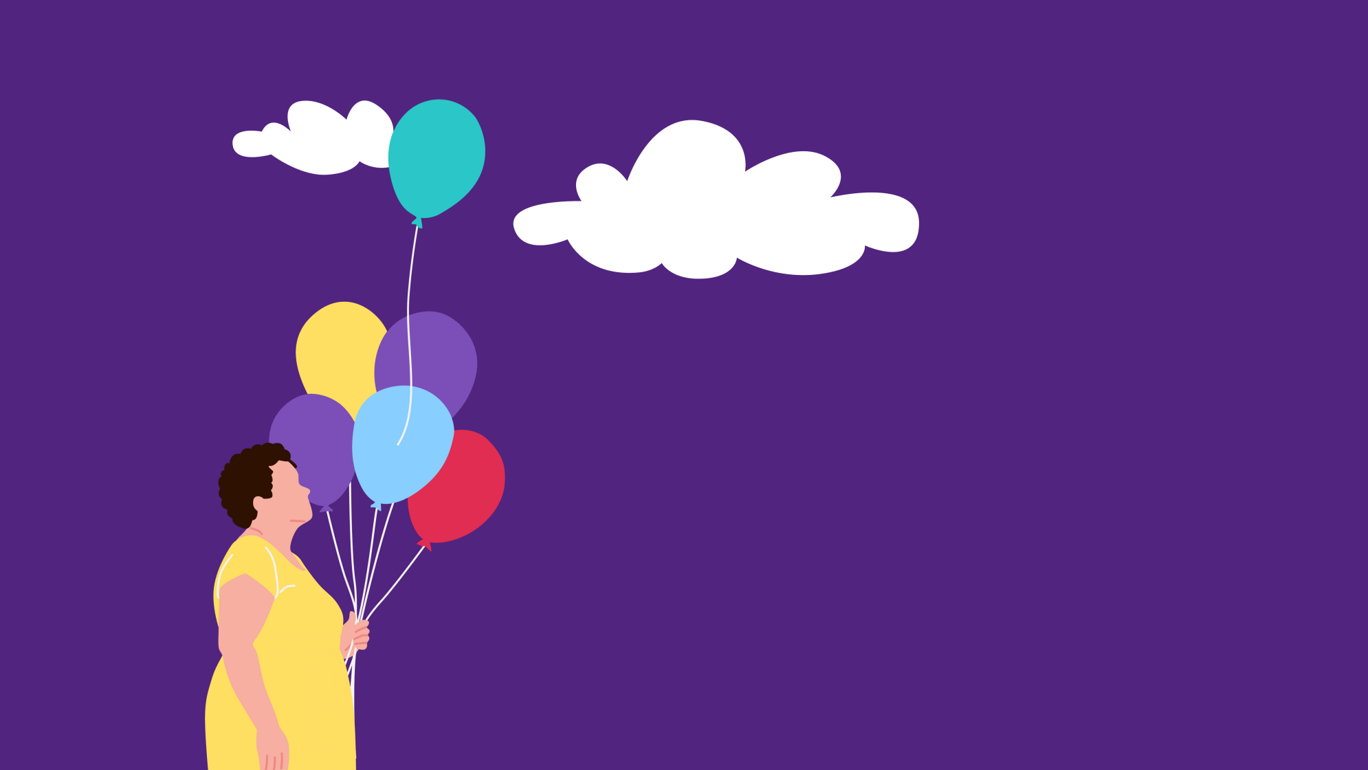 Frau mit Luftballonen