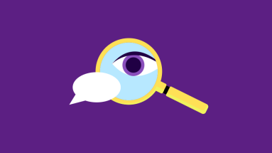 Lupe und Sprechblase