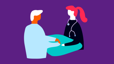 Gespräch zwischen Patient und Ärztin