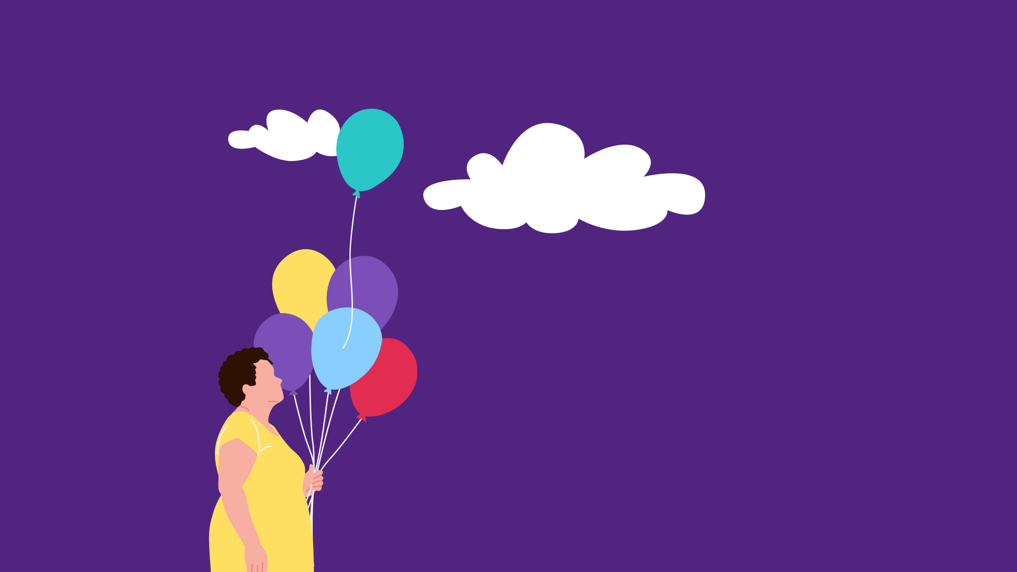 Frau mit Luftballonen