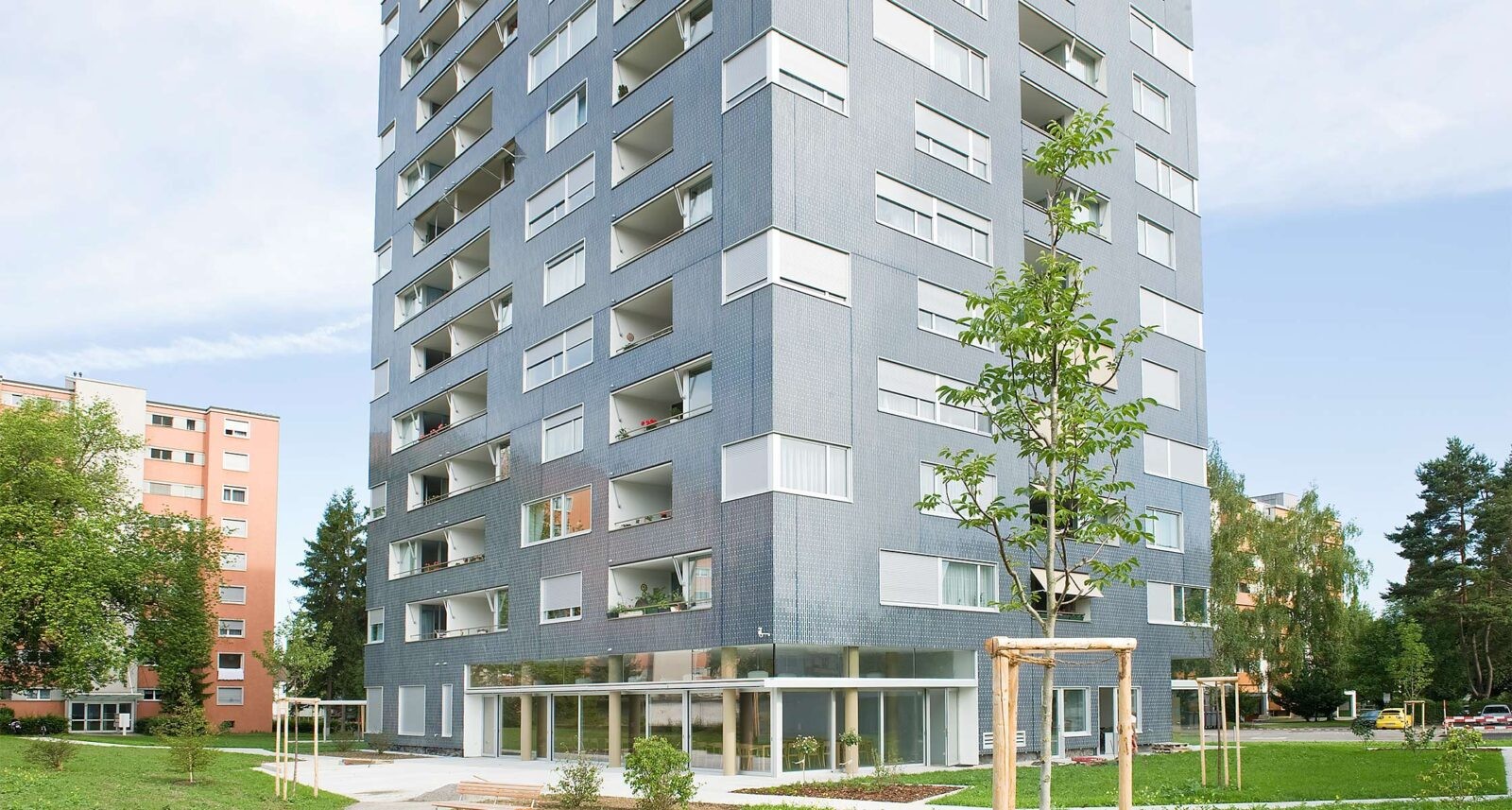 Wohngebäude der Siedlung