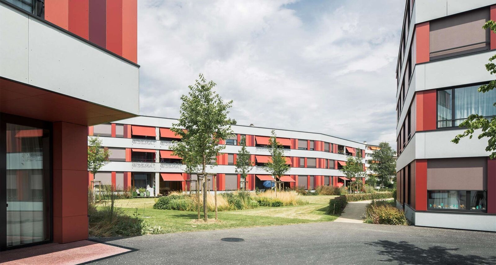 Die Wohngebäude der Siedlung