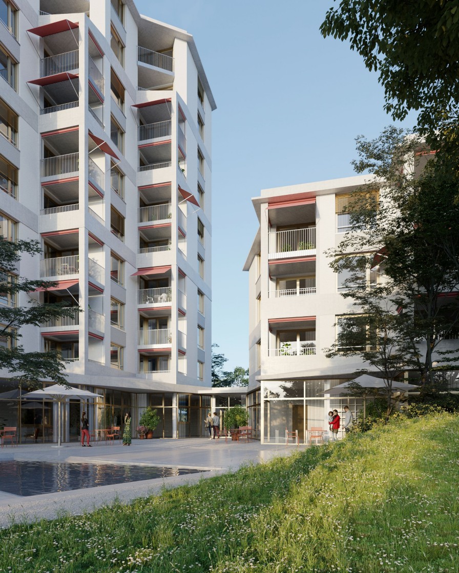 Visualisierung Aussenansicht der Wohngebäude