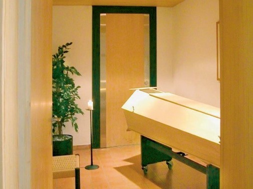 Aufbahrungsraum im Krematorium Nordheim