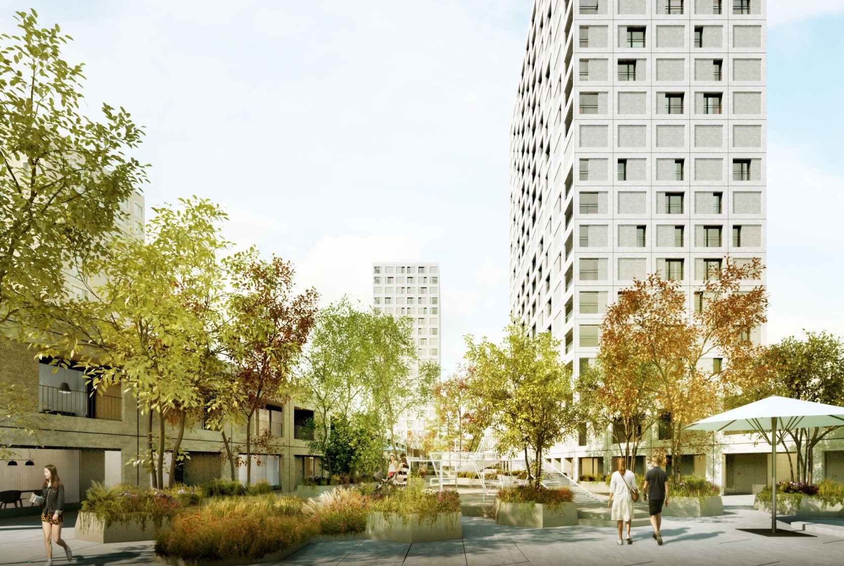 Visualisierungen des Innenhofes (Bild: Morger Partner Architekten)