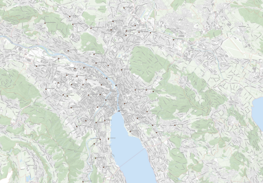 Karte mit Messstandorten der Verkehrserhebungen