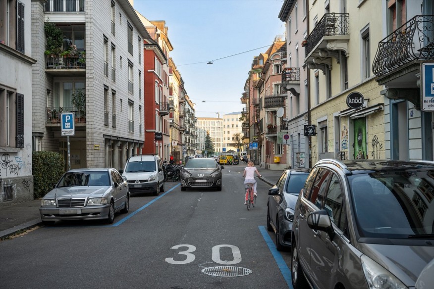 Brauerstrasse und Magnusstrasse vor den Velomassnahmen
