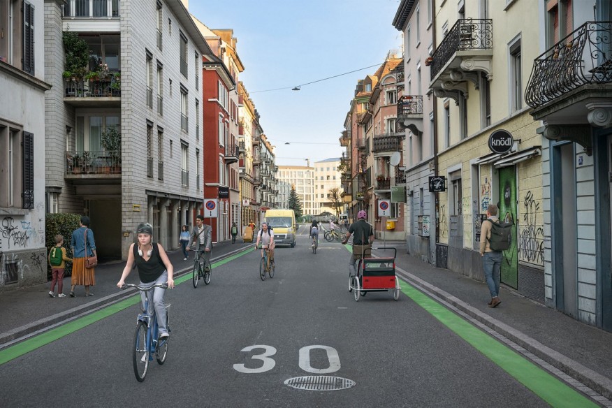 Brauerstrasse und Magnusstrasse nach den Velomassnahmen