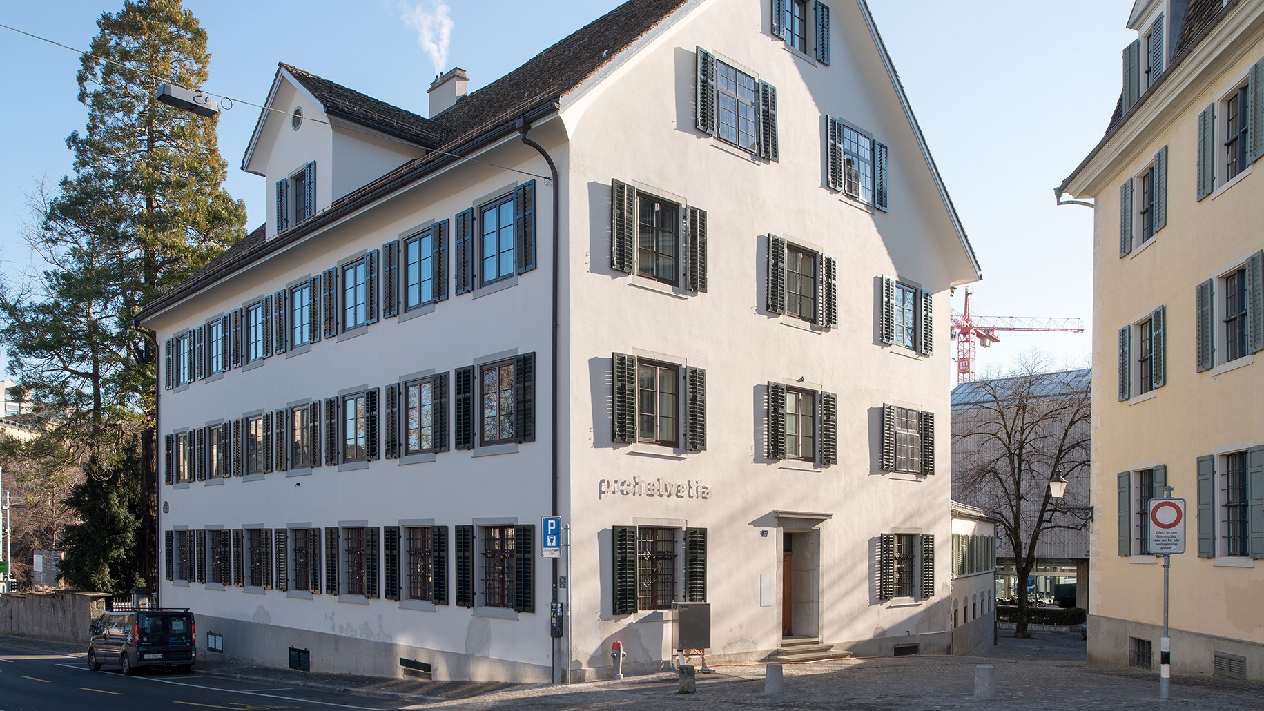 Foto mit Blick auf das Haus zum Lindengarten.
