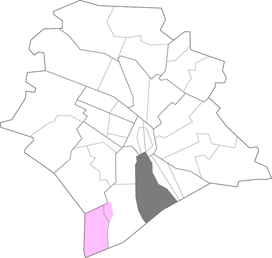 Grafik der Stadt Zürich mit den Quartieren Leimbach / Manegg pink eingefärbt