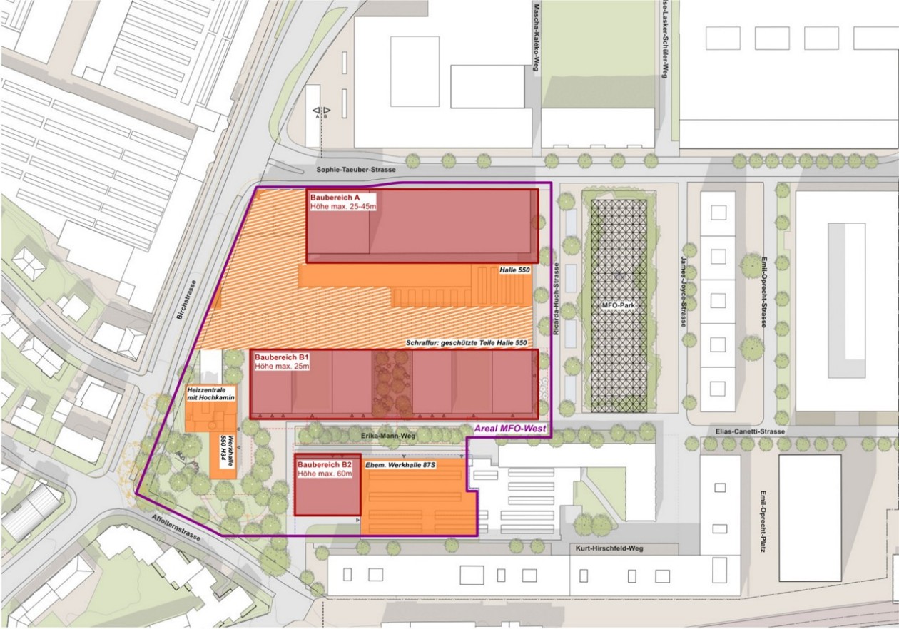 Baubereiche MFO-West (Plan: Planwerkstadt)