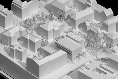 Sporthalle Seefeld, Siegerprojekt ISLA BONITA – Modellfoto (Modell: Dominic Büttner, Zürich) Situationsmodell ISLA BONITA
