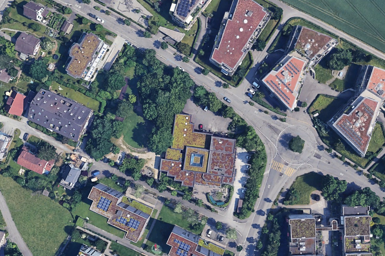 Luftaufnahme des Gemeinschaftszentrums Affoltern.