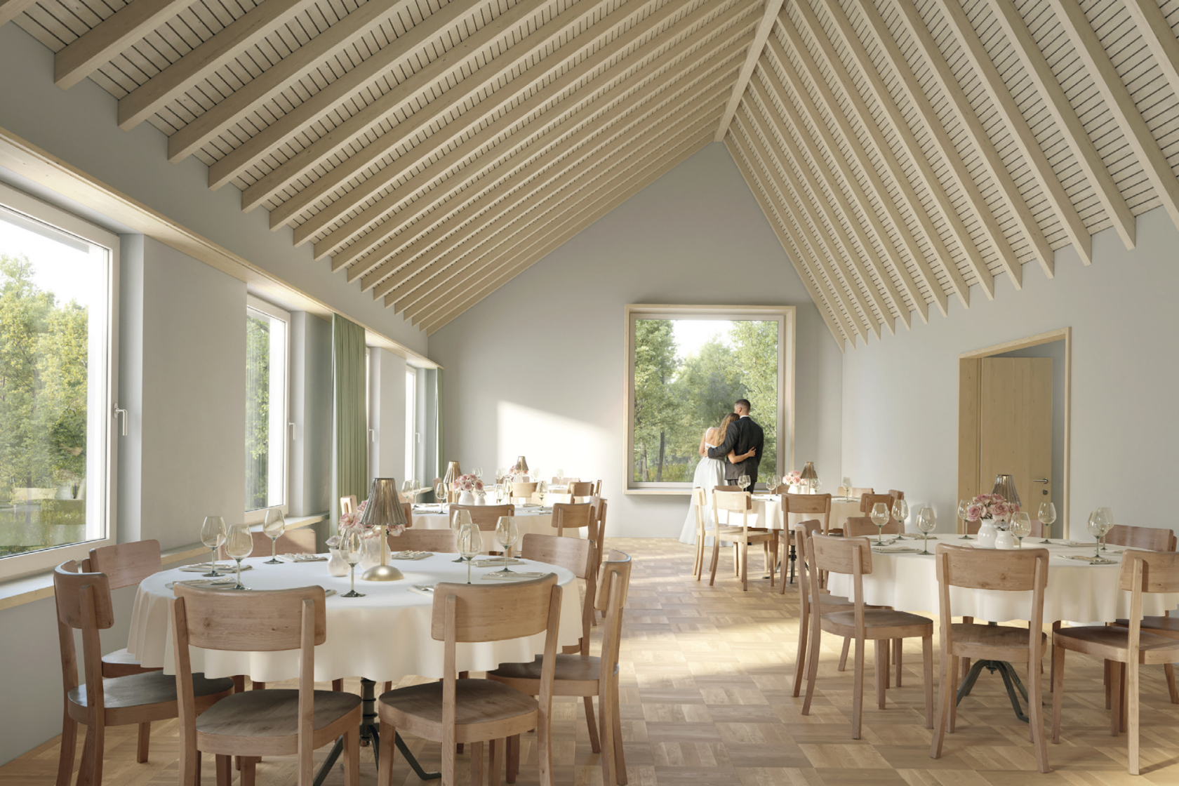 Visualisierung Innenansicht Restaurant Degenried (Visualisierung: Peter Moor GmbH)