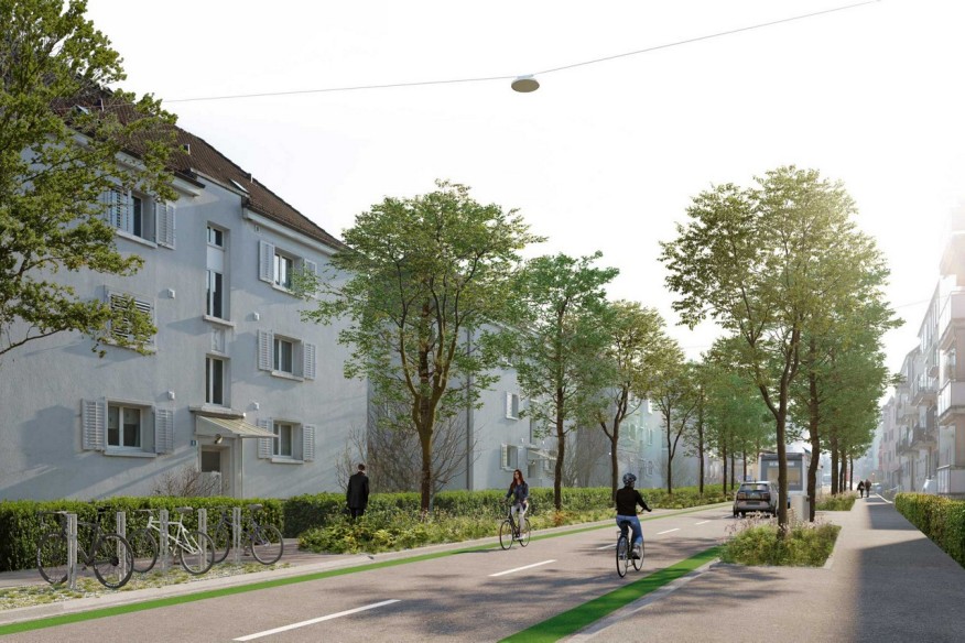 Die Saumackerstrasse nach der Umsetzung des Projektes