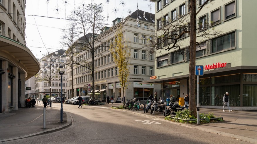 Die Löwenstrasse in Richtung Sihlporte vor der Umsetzung des Projekts