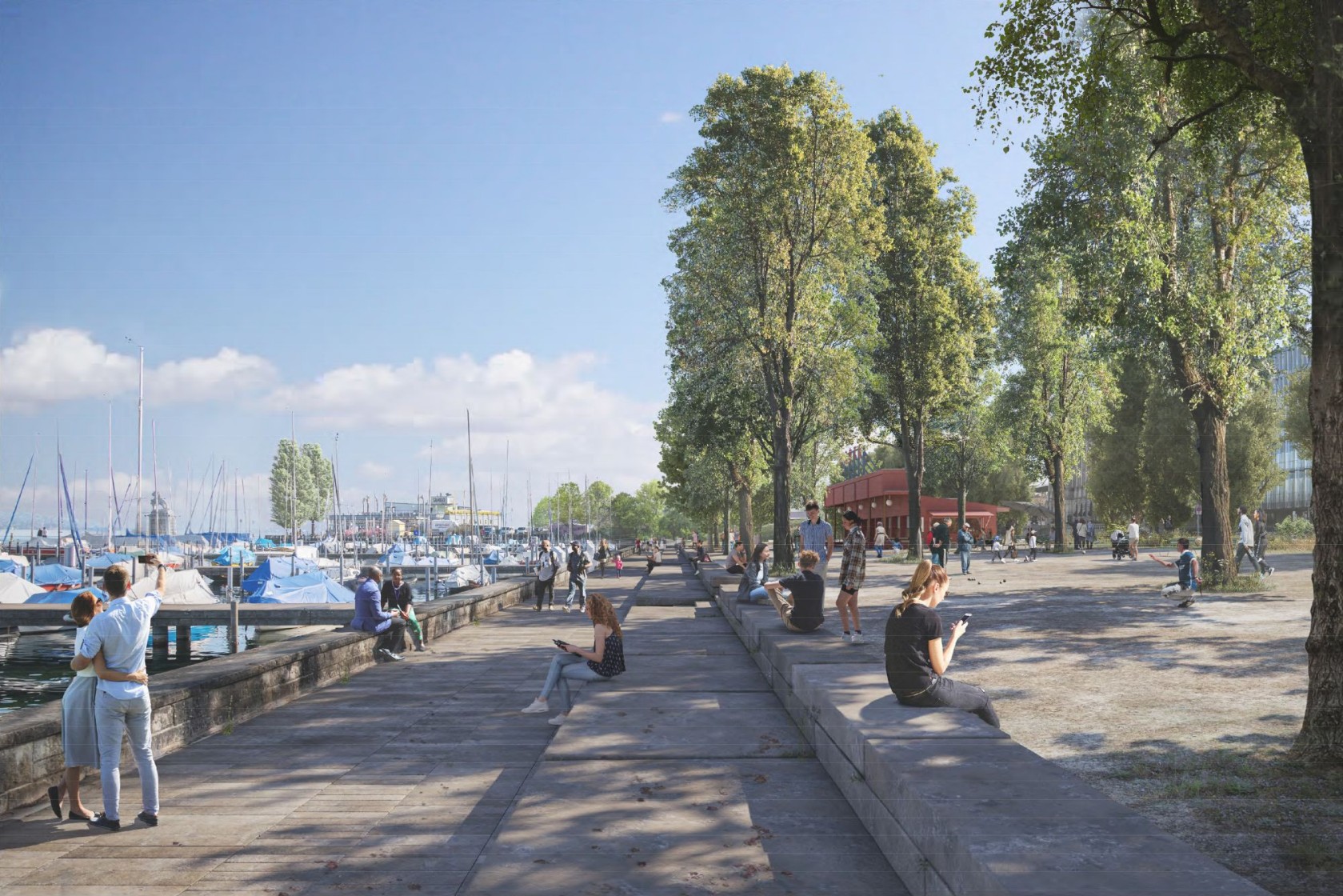 Visualisierung der Hafenpromenade Enge.