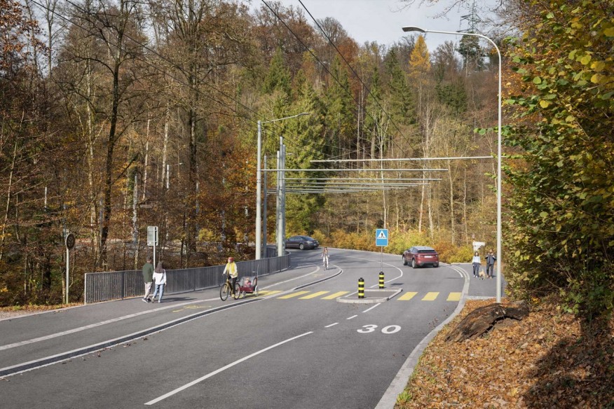 Die Witikonerstrasse nach der Umsetzung des Projektes