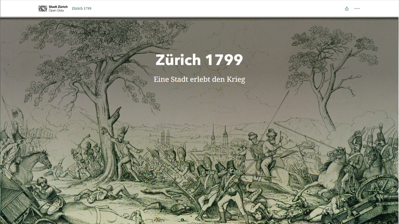 Screenshot der Webseite "Zürich 1799"