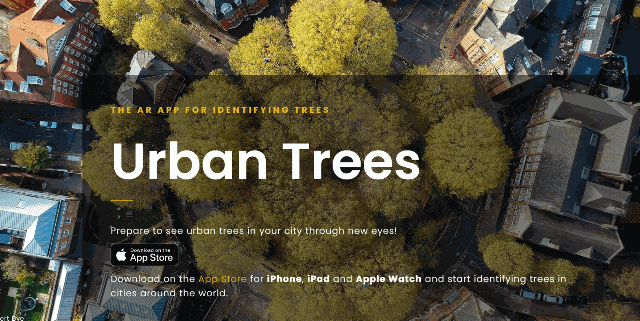 Screenshot der Website "Urban Trees-App"