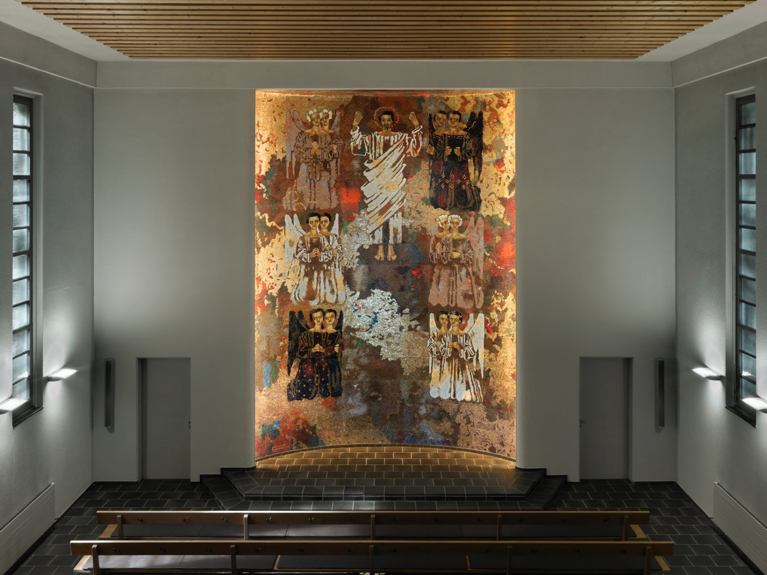 Mosaik in der Apsis der Abdankungskapelle