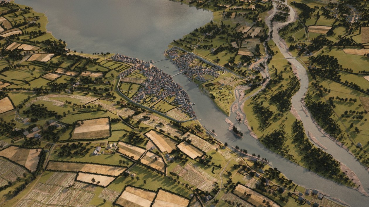 Zürich um 1200 visualisiert basierend auf den erarbeiteten 3D-Stadtmodelldaten