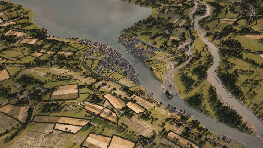 Zürich um 1200 visualisiert basierend auf den erarbeiteten 3D-Stadtmodelldaten