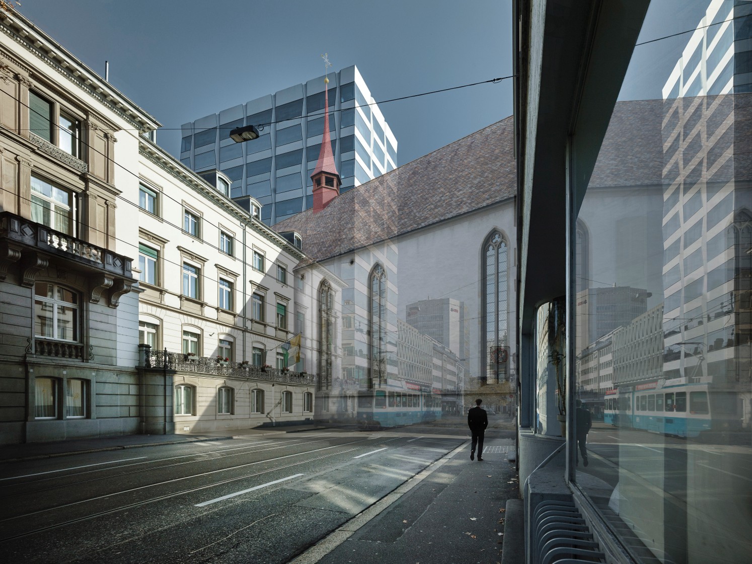 Zisterzienserinnenkloster Selnau, Selnaustrasse (Foto Valentin Jeck, Visualisierung Joe Rohrer)