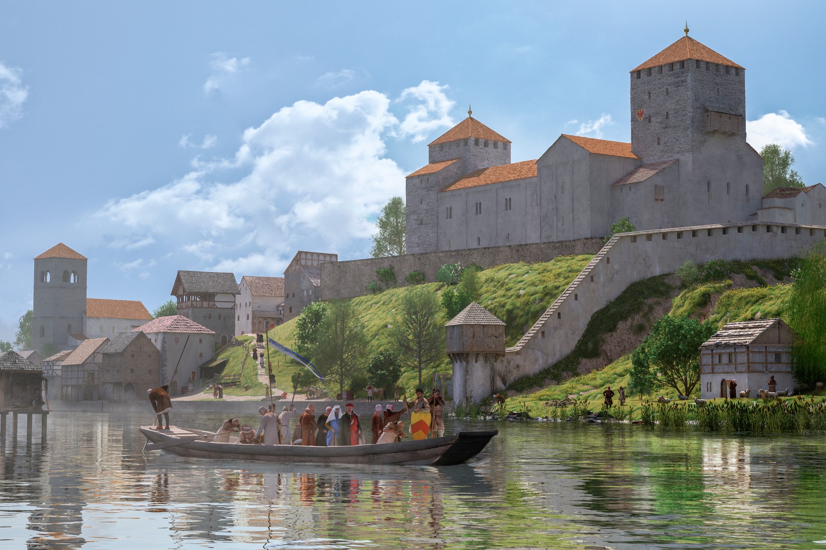 Lebensbild der Stadtburg. (Bild AfS, Archäologie / Marco Bernasconi, archaeolab.ch)