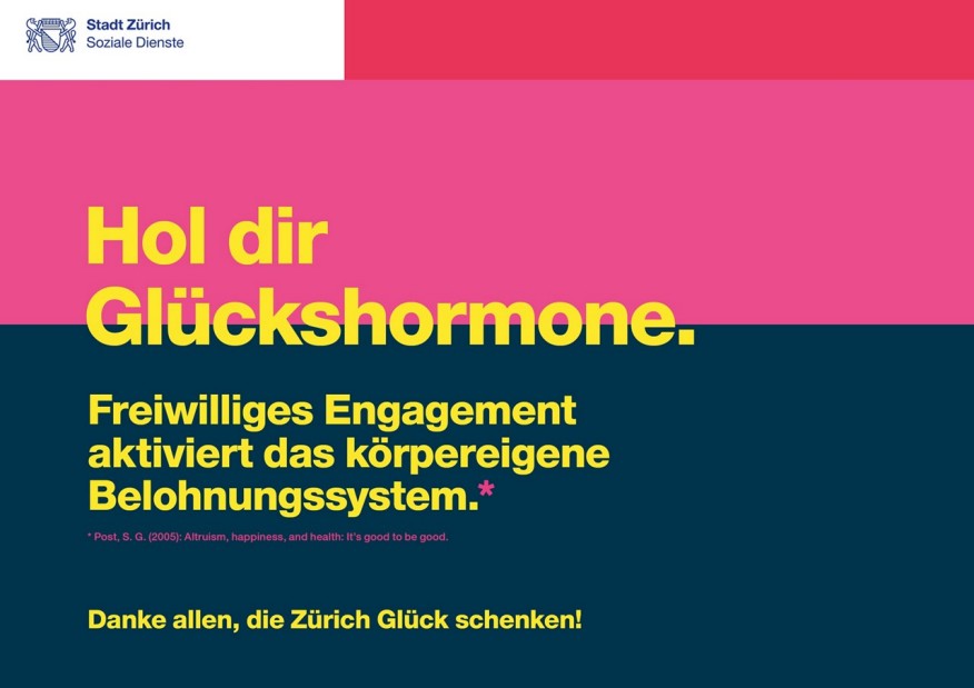 Plakatkampagne «Hol dir Glückshormone»