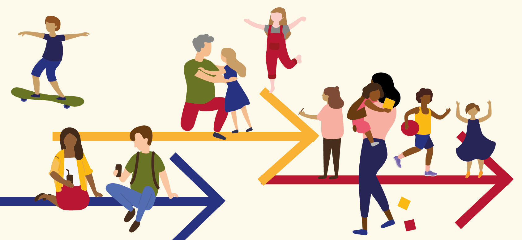 Illustration Familienfreizeit