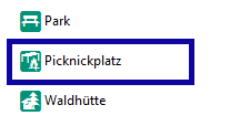 Erscheinungsbild des Picknickplatz-Piktogramms im Züriplan