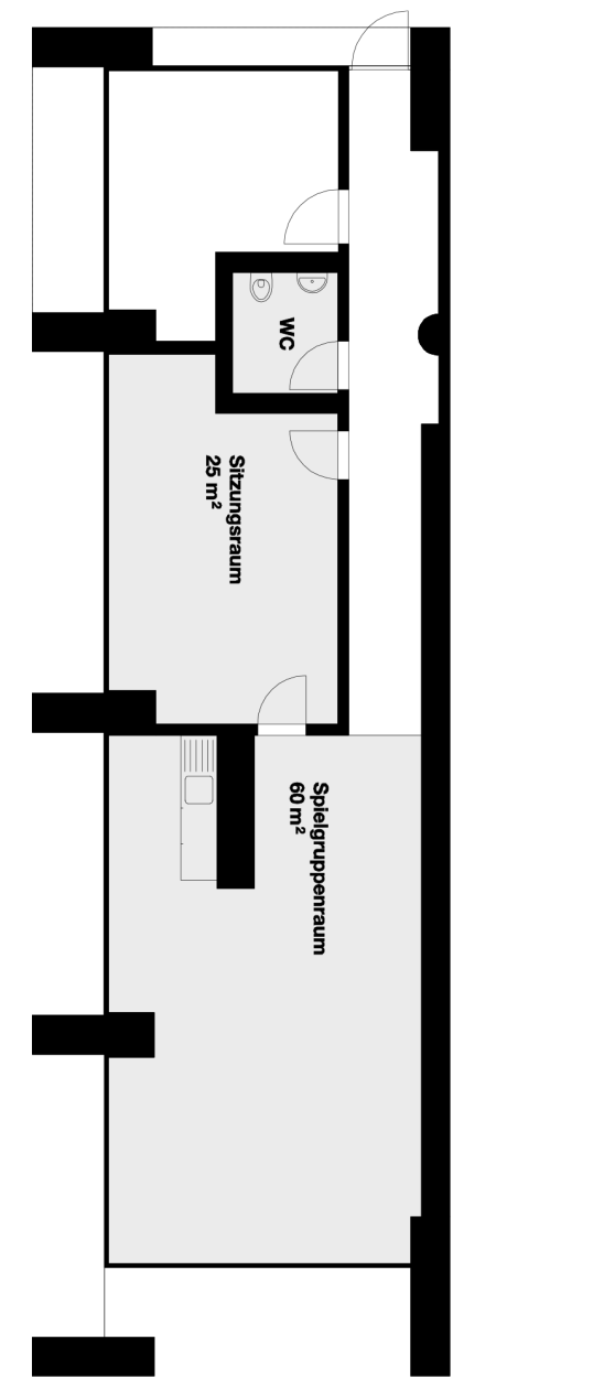 Grundriss Spielgruppen- und Sitzungsraum