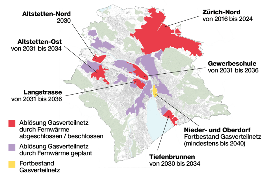 Karte mit einer Übersicht über die Ablösung des Gasnetzes