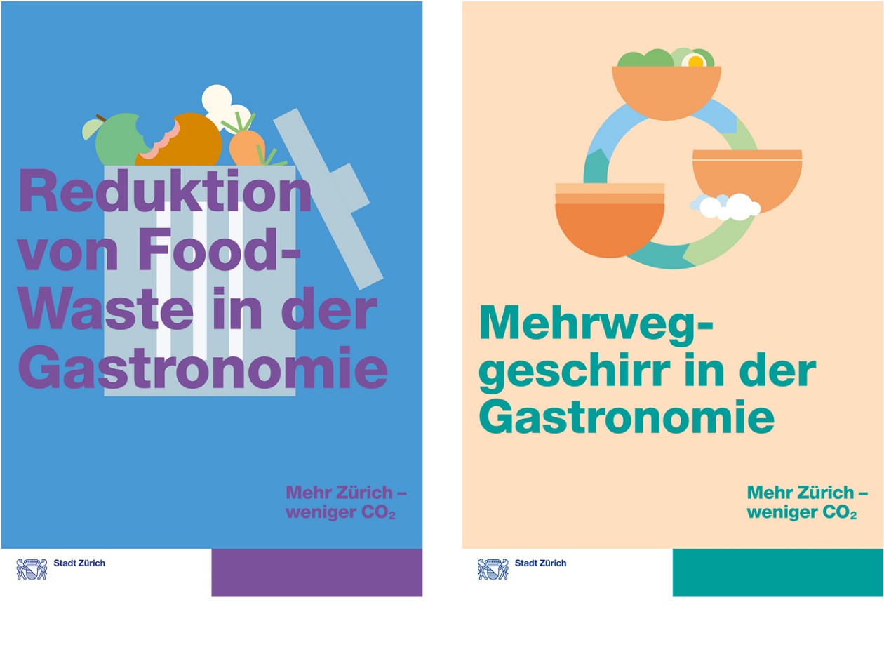 Merkblätter  für die Gastronomie zu Food-Waste und Mehrweggeschirr
